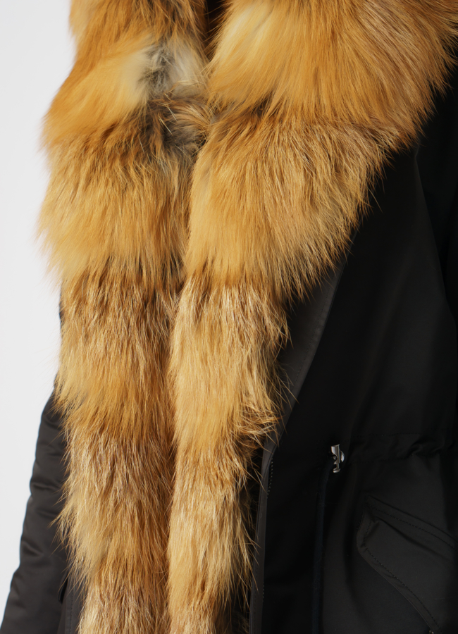 Парка с меховой отделкой из лисы модель № 21798 универмаг малина