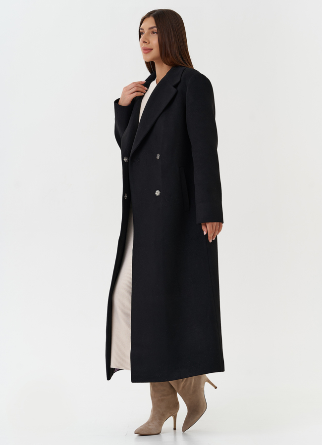 Женское длинное пальто с английским воротником модель № 28088 универмаг малина