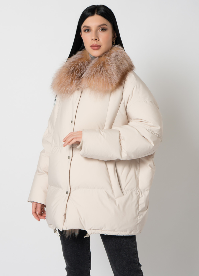 Пуховик с натуральным мехом модель № 2316 универмаг малина