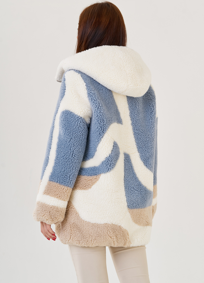 фото Женское полупальто из эко меха модель № 23422