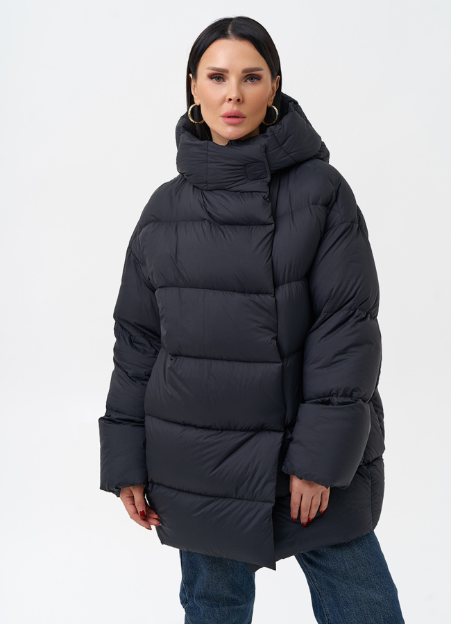 фото Женский пуховик с капюшоном  модель № 28969