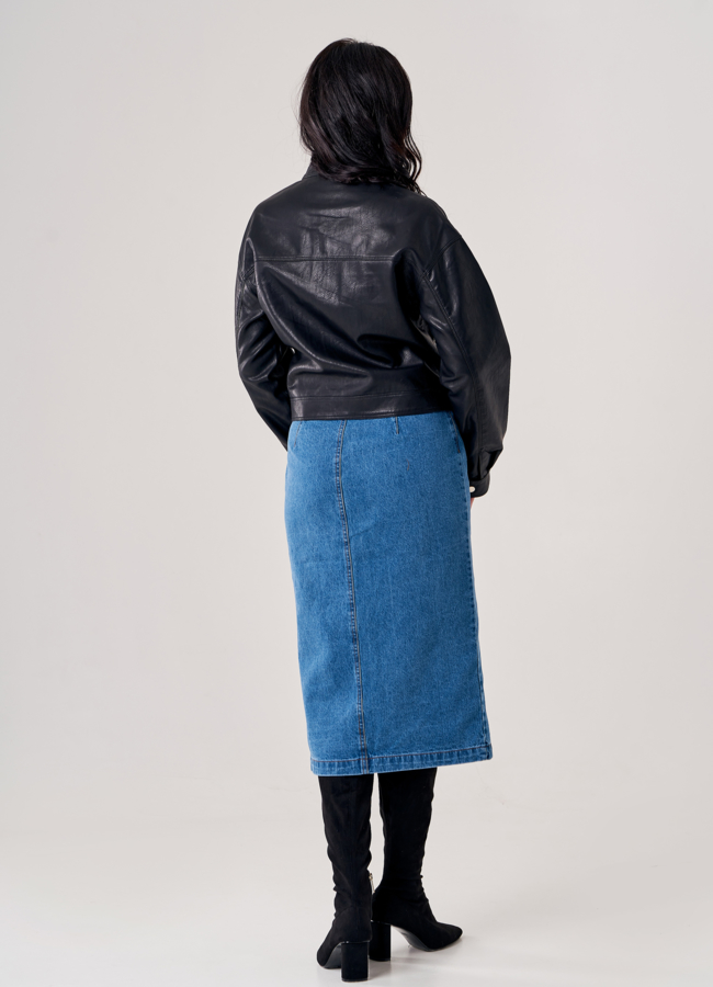 Женская куртка из эко кожи черного цвета модель № 20748 универмаг малина