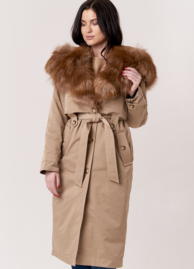 Парка в бежевом цвете модель № 21814 универмаг малина