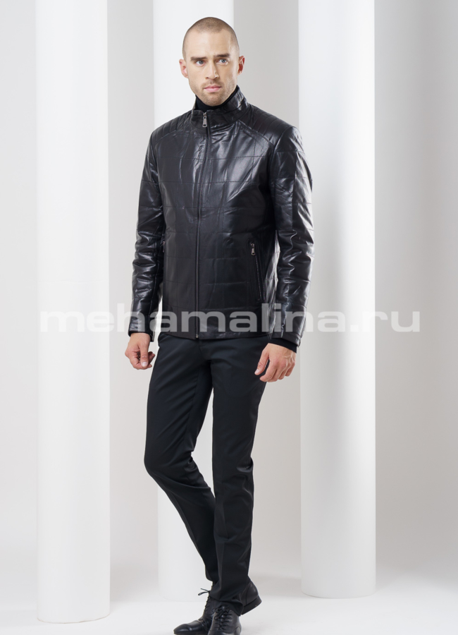 Кожаная куртка, строченая модель № KP-156 в рассрочку