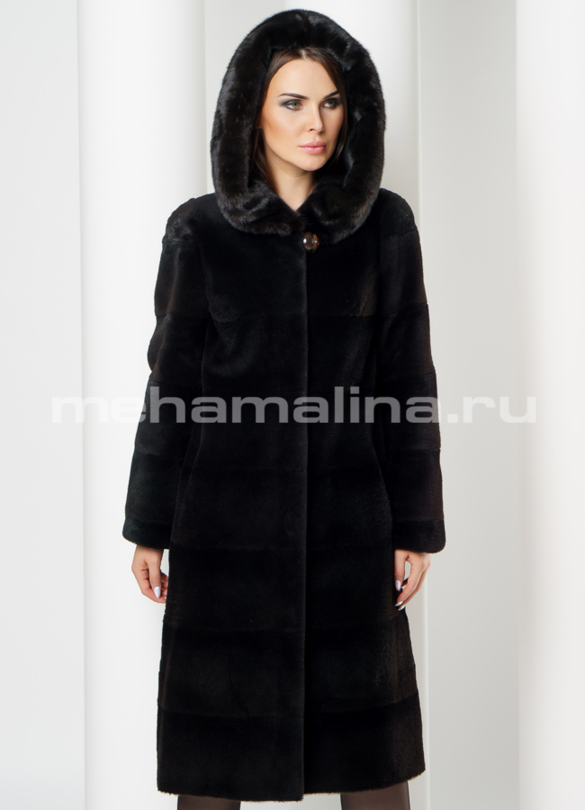 Шуба из нутрии модель № S-621 меха малина