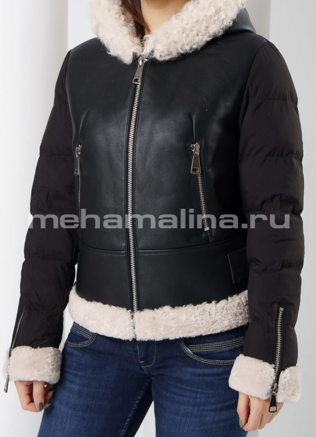 Укороченный пуховик модель № П-303 универмаг малина