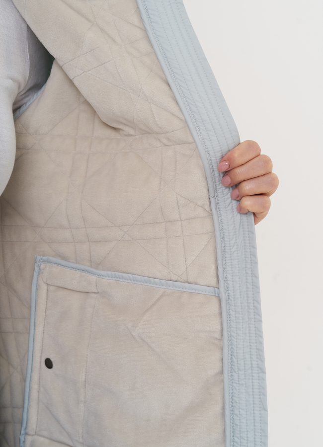 Стеганое пальто с капюшоном модель № 27009 универмаг малина