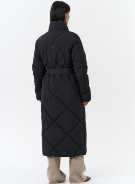 Женский пуховик с воротником шаль