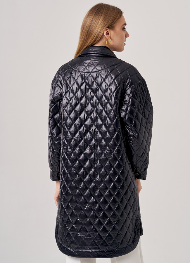 Полупальто-рубашка черного цвета модель № 38 универмаг малина