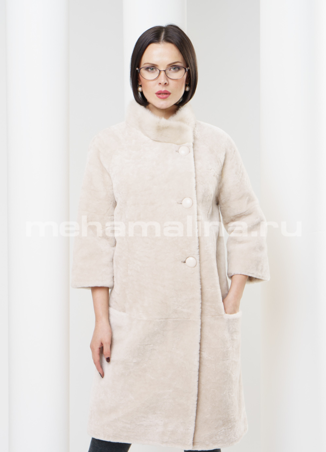 Шуба астраган, отделка норка модель № S-328 в рассрочку