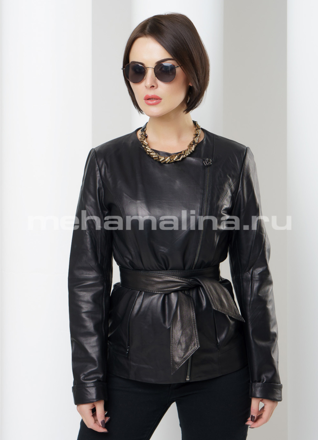 Кожаная куртка модель № K-317 универмаг малина