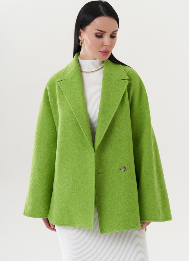 Укороченное пальто с английским воротником модель № 26719 универмаг малина