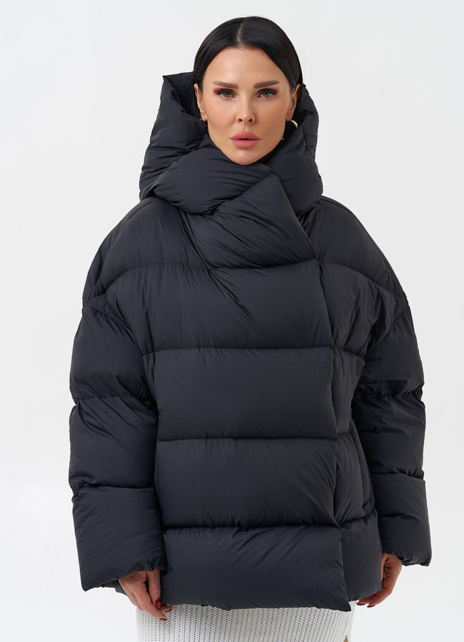 Женский пуховик с капюшоном  модель № 28968 в рассрочку