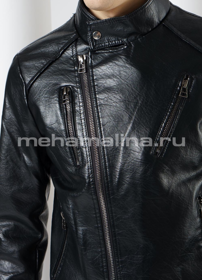 Косуха из эко кожи черного цвета модель № 01 в рассрочку