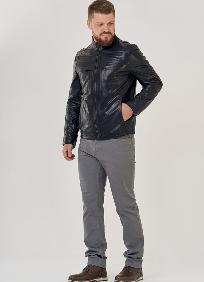Мужская кожаная куртка  модель № 23143 в рассрочку