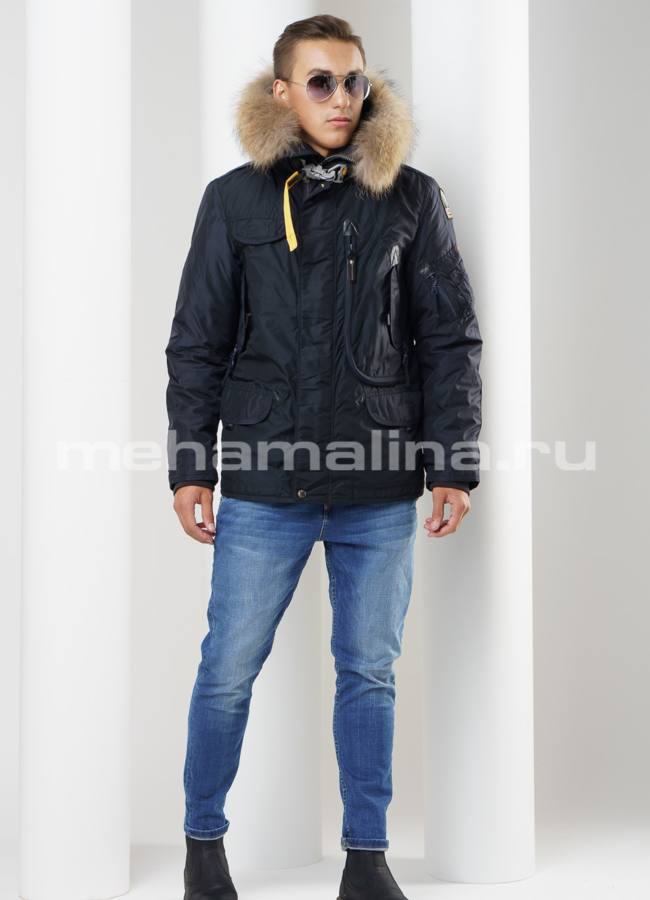 Мужской пуховик с капюшоном модель № KM-13 в рассрочку