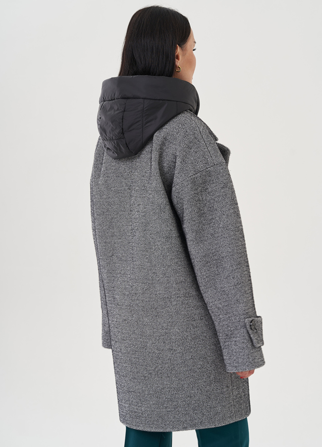 Полупальто женское с капюшоном модель № 82091 универмаг малина