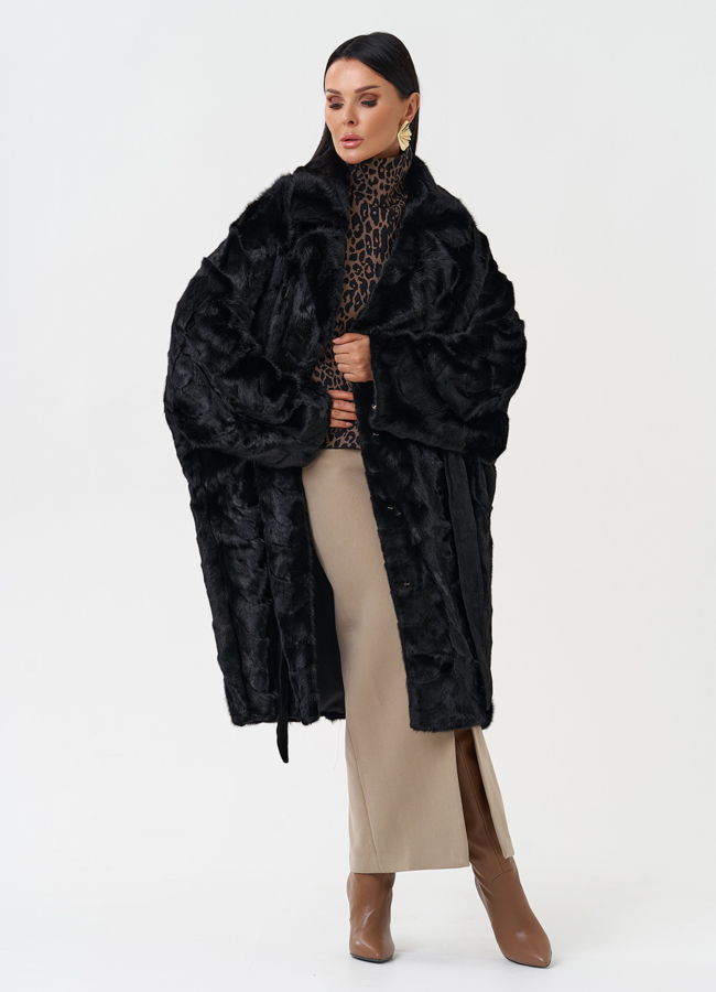 Шуба из меха норки с английским воротником модель № 28586 универмаг малина