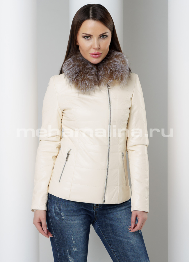 Куртка  модель № K-419 меха малина