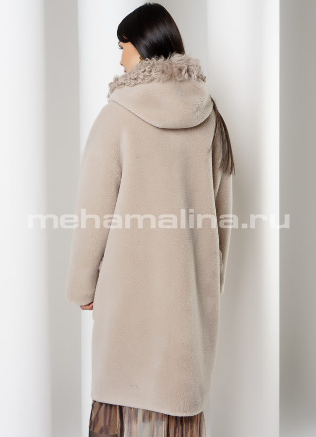 фото Пальто из шерсти с капюшоном модель № 917