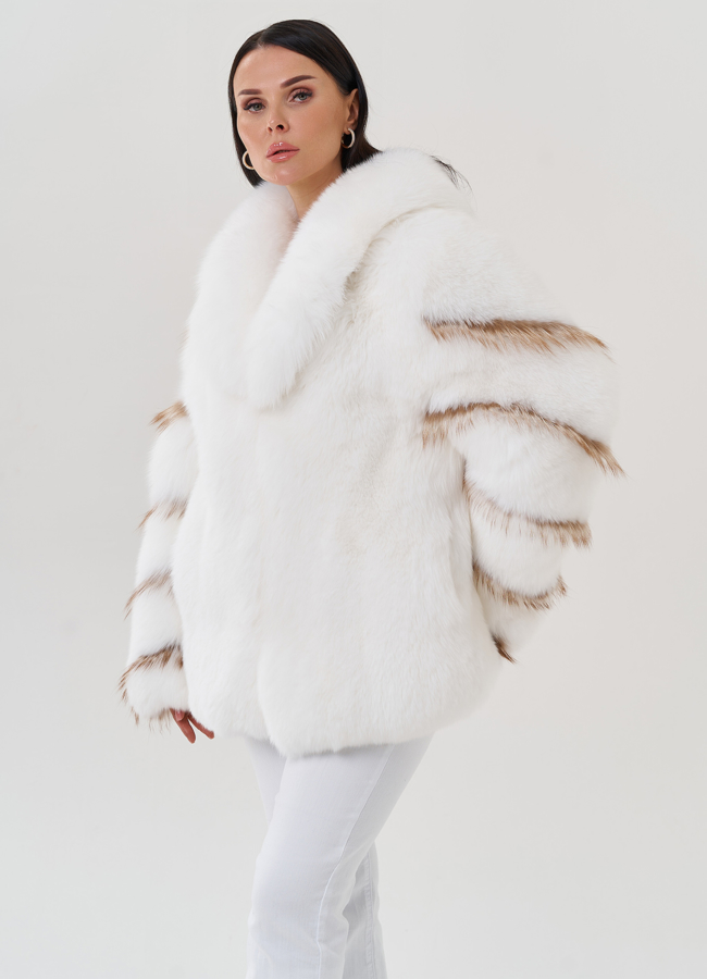 Женская шуба из меха лисы  модель № 27614 универмаг малина