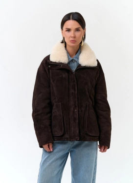 Пуховик - трансформер из натуральной замши