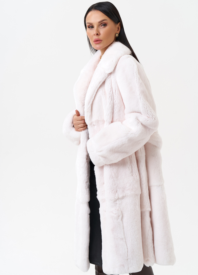 Шуба из меха кролика с английским воротником  модель № 28884 универмаг малина