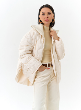 Женская двухсторонняя куртка с высоким воротником