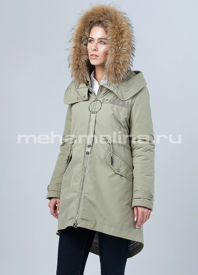 Парка зимняя с мехом модель № П-286 в кредит