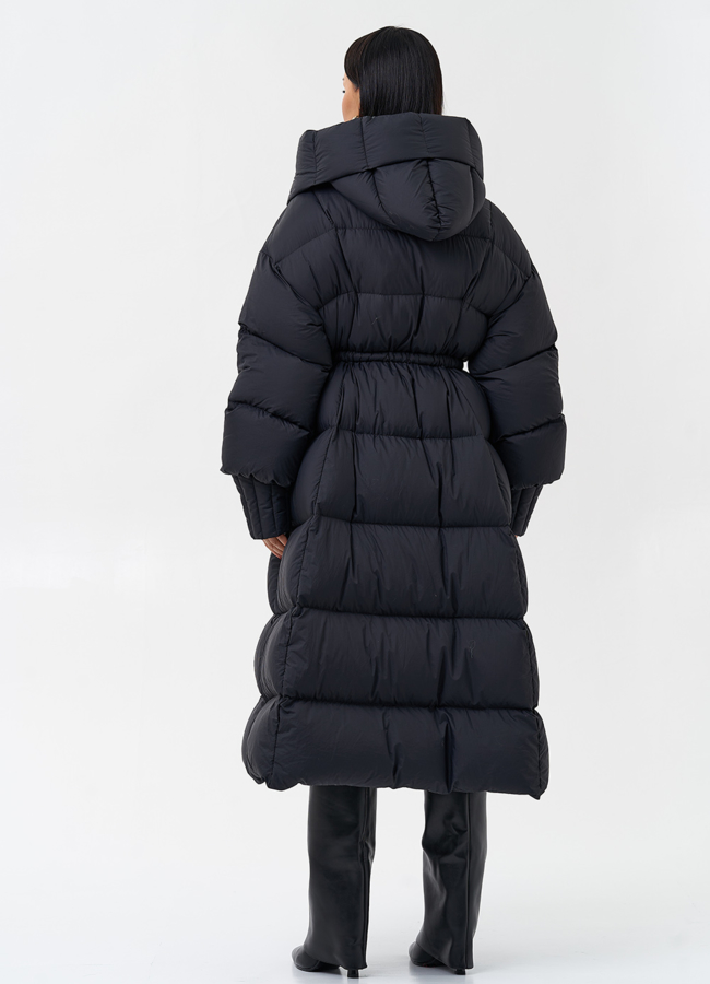 Женский пуховик с капюшоном  модель № 28973 в рассрочку