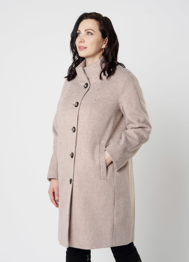 Пальто женское коричневого цвета модель № 20488 универмаг малина