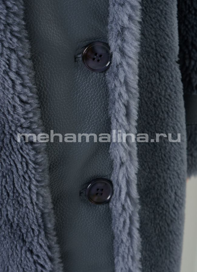 Шуба на пуговицах с английским воротником  модель № 61156 универмаг малина