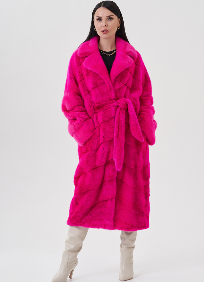 Норковая шуба с английским воротником  модель № 23976 универмаг малина