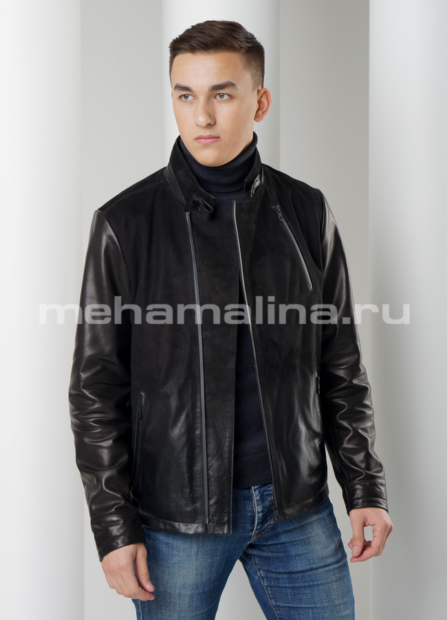 Кожаная куртка модель № KP-186 универмаг малина