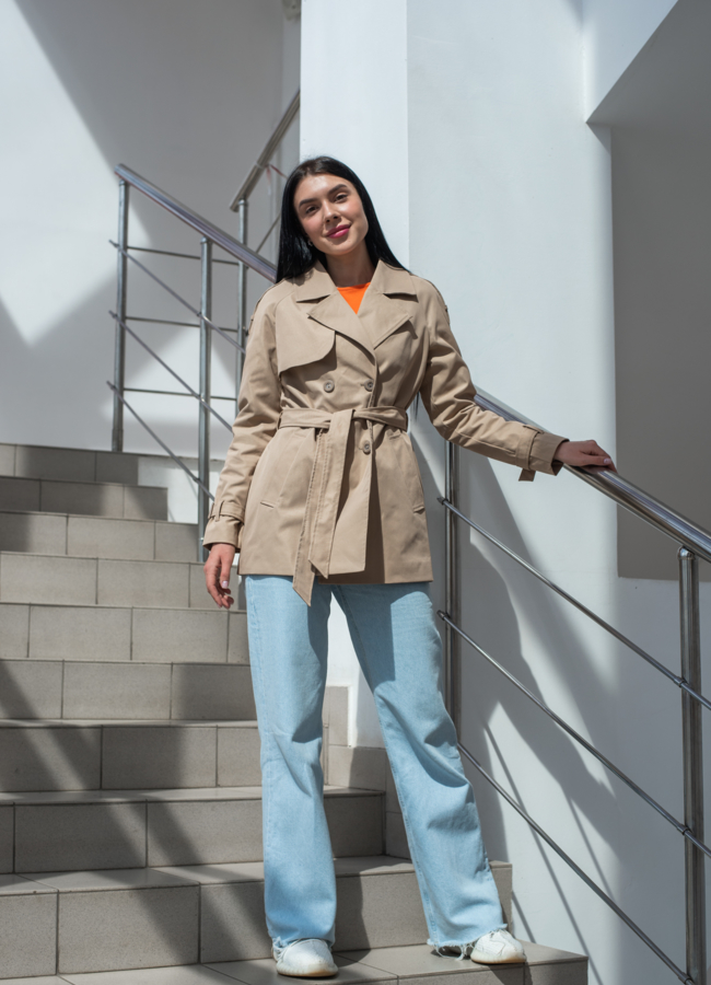 фото Тренч женский с английским воротником  модель № 22893