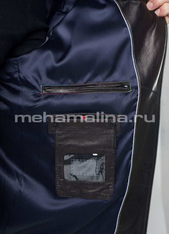 Кожаная куртка модель № KP-211 универмаг малина