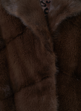 Шуба из норки с английским воротником 