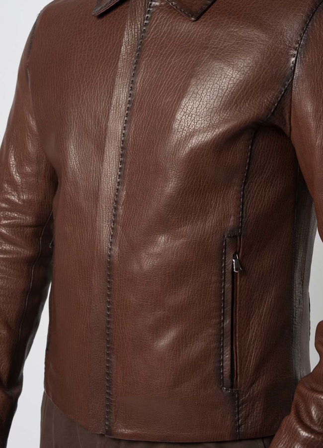 Мужская куртка из натуральной кожи модель № Е16 универмаг малина