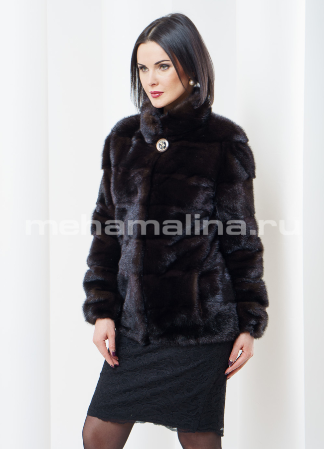 Короткая норковая шуба  модель № S-345 универмаг малина