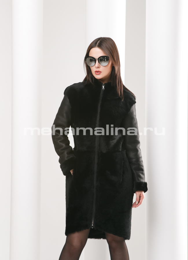 Дубленка Perre модель № 7691 меха малина