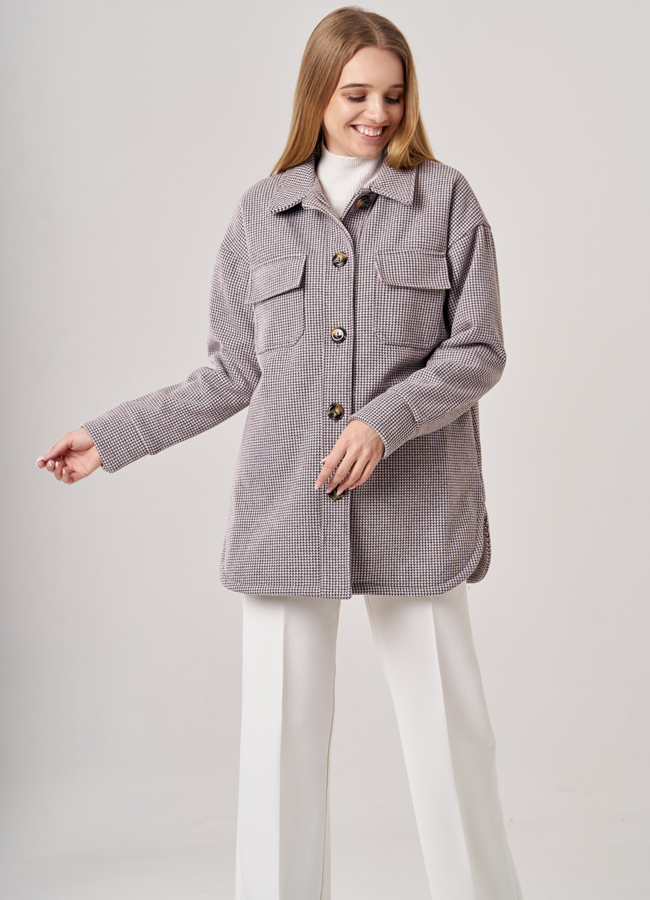 Женское пальто-рубашка модель № 01 универмаг малина