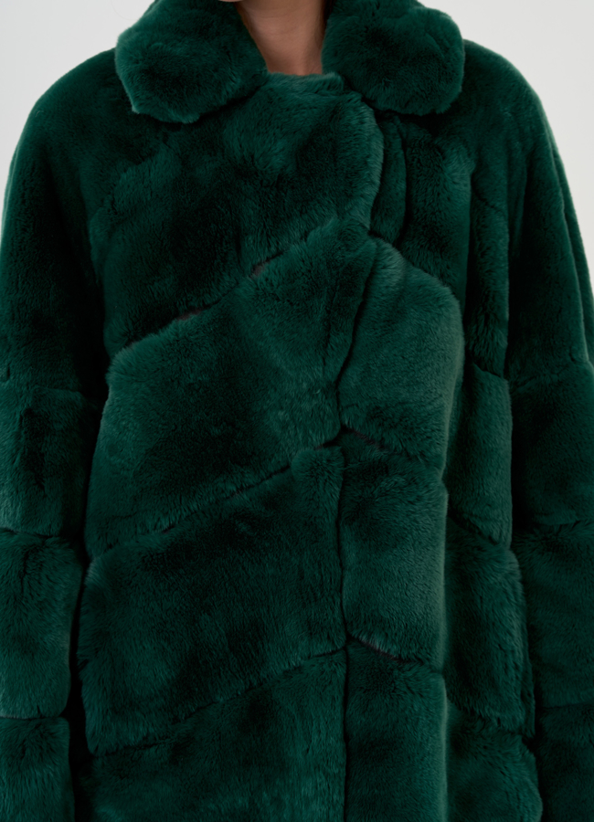 Шуба удлиненная из меха кролика модель № 81497 в рассрочку