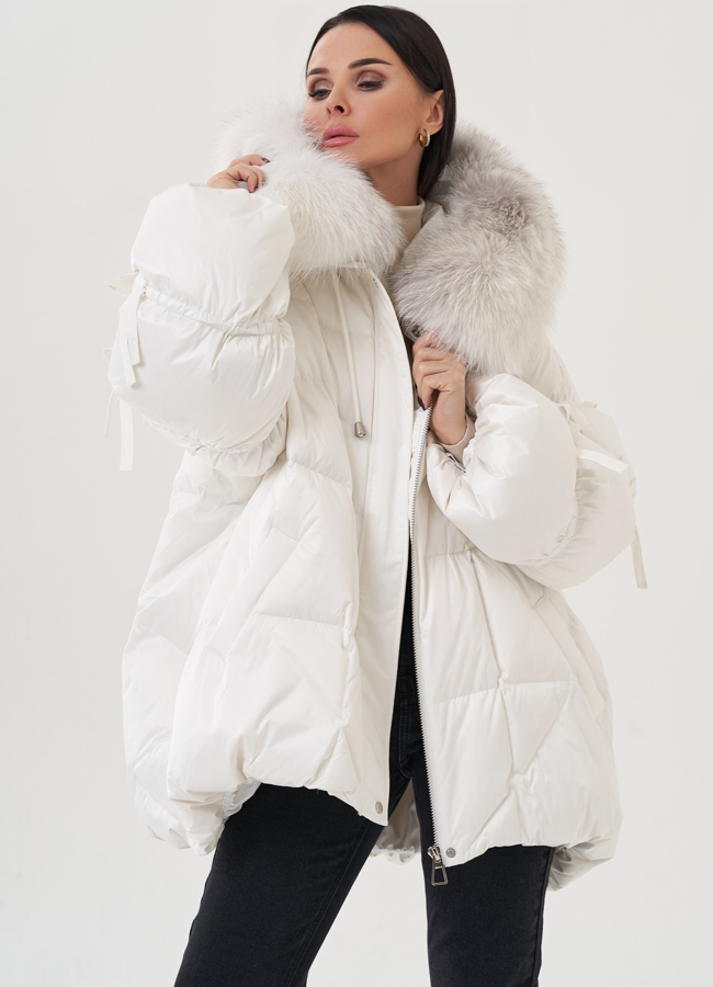 фото Женский пуховик с капюшоном  модель № 26077