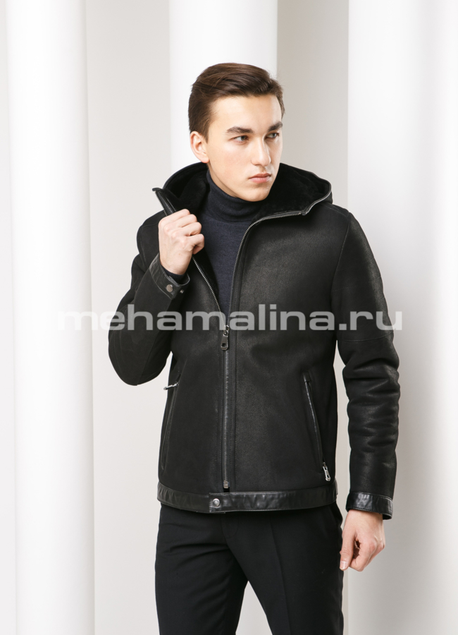 Дубленка на молнии модель № DM-109 универмаг малина