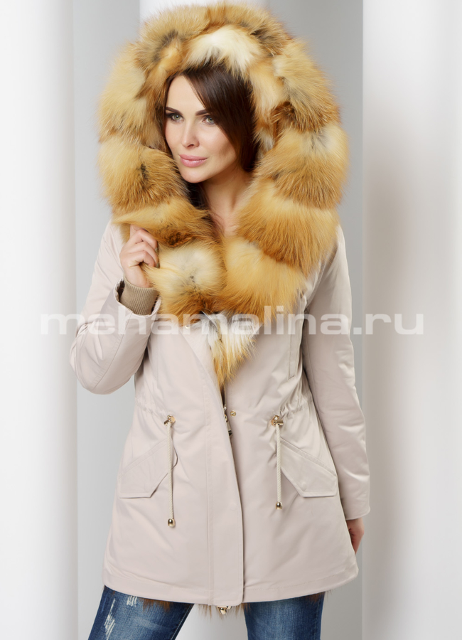 Меховая парка модель № П-307 универмаг малина