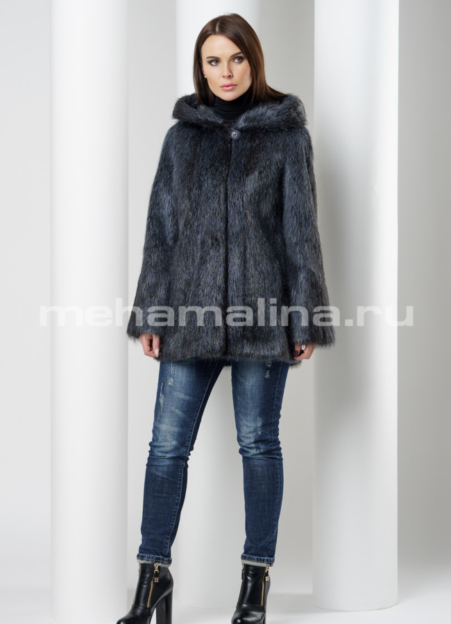 Укороченная шуба модель № S-557 универмаг малина