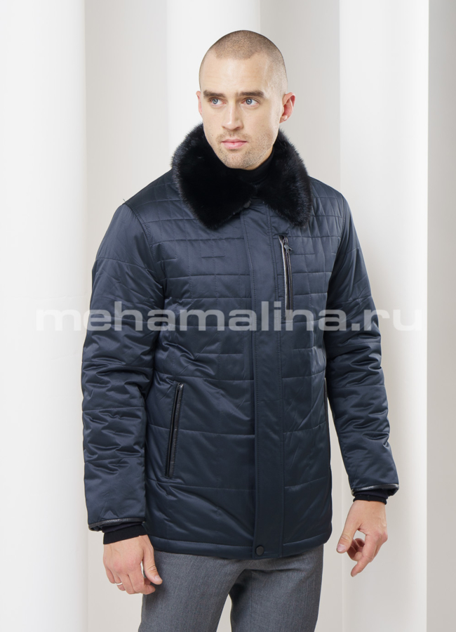 фото Куртка синего цвета, на молнии модель № КМ-9