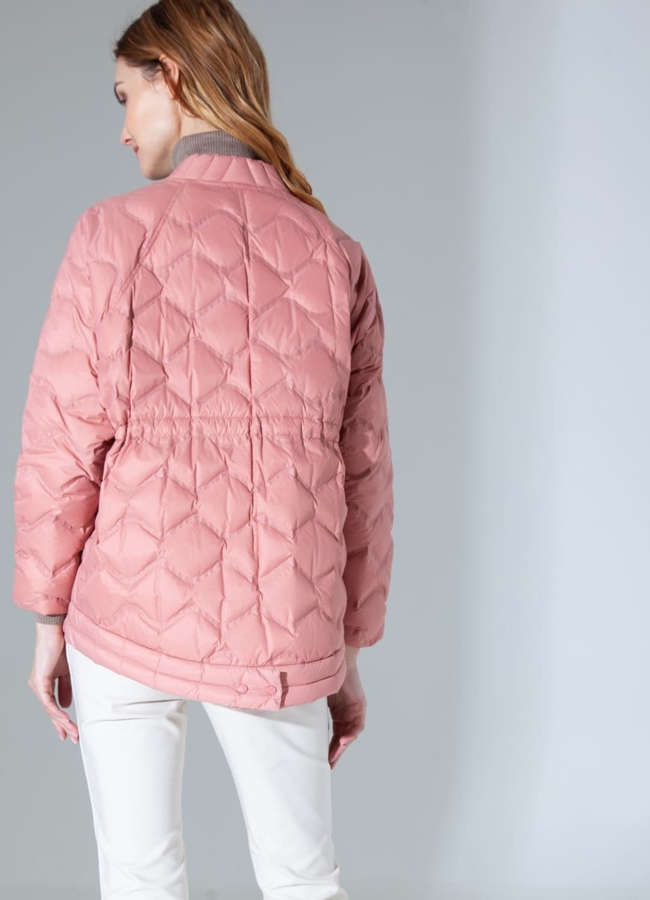 фото Укороченная куртка в розовом цвете модель № 8523