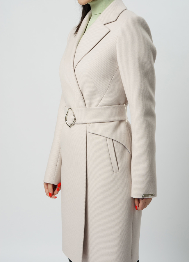 Женское пальто в цвете жемчуг модель № 20559 универмаг малина