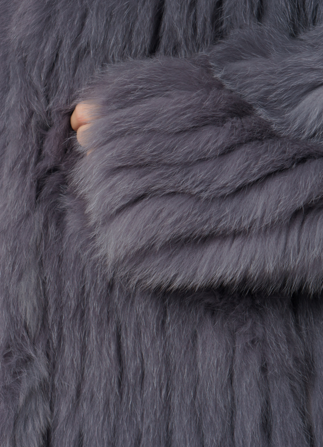 Шуба из песца в сером цвете модель № 21562 универмаг малина